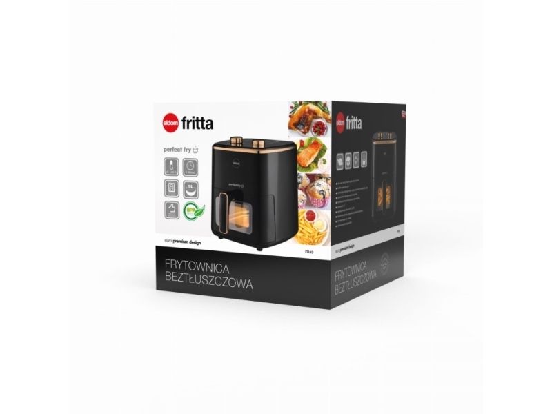 ELDOM FRITTA fat-free fryer capacity 5.0 l adjustable temp. clock 1500 W, Varmluftsteger, 5 L, 80 °C, 200 °C, 60 min., Enkelt