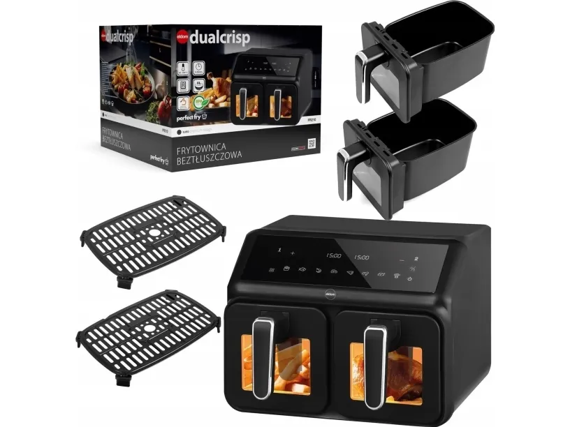 Eldom FR210 dobbelt airfryer uden tilsætning af olie 2-rums 9L