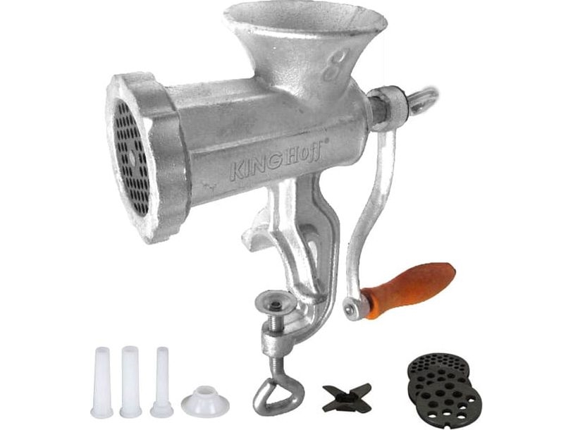KingHoff Meat Mincer # 8 CAST IRON MACHINE + KINGHOFF KH-1427 ACCESSORIES