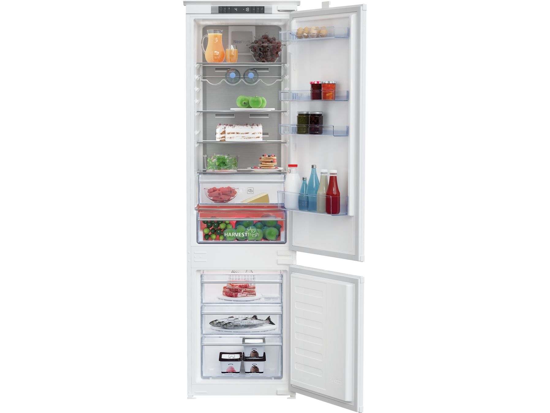 Beko BCNA306E4SN, 284 L, SN-T, 3,2 kg/24t, E, Frisk zone, aflukke, Hvid billede 2