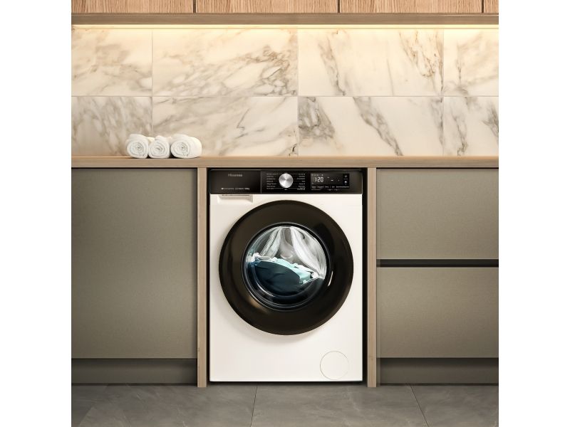 Hisense WD3S8043BW3 - Vaske-/ tørremaskine - Wi-Fi - bredde: 59.5 cm - dybde: 51 cm - højde: 84.5 cm - frontbetjening - 54 liter - 8 kg - 1400 rpm - hvid billede 4