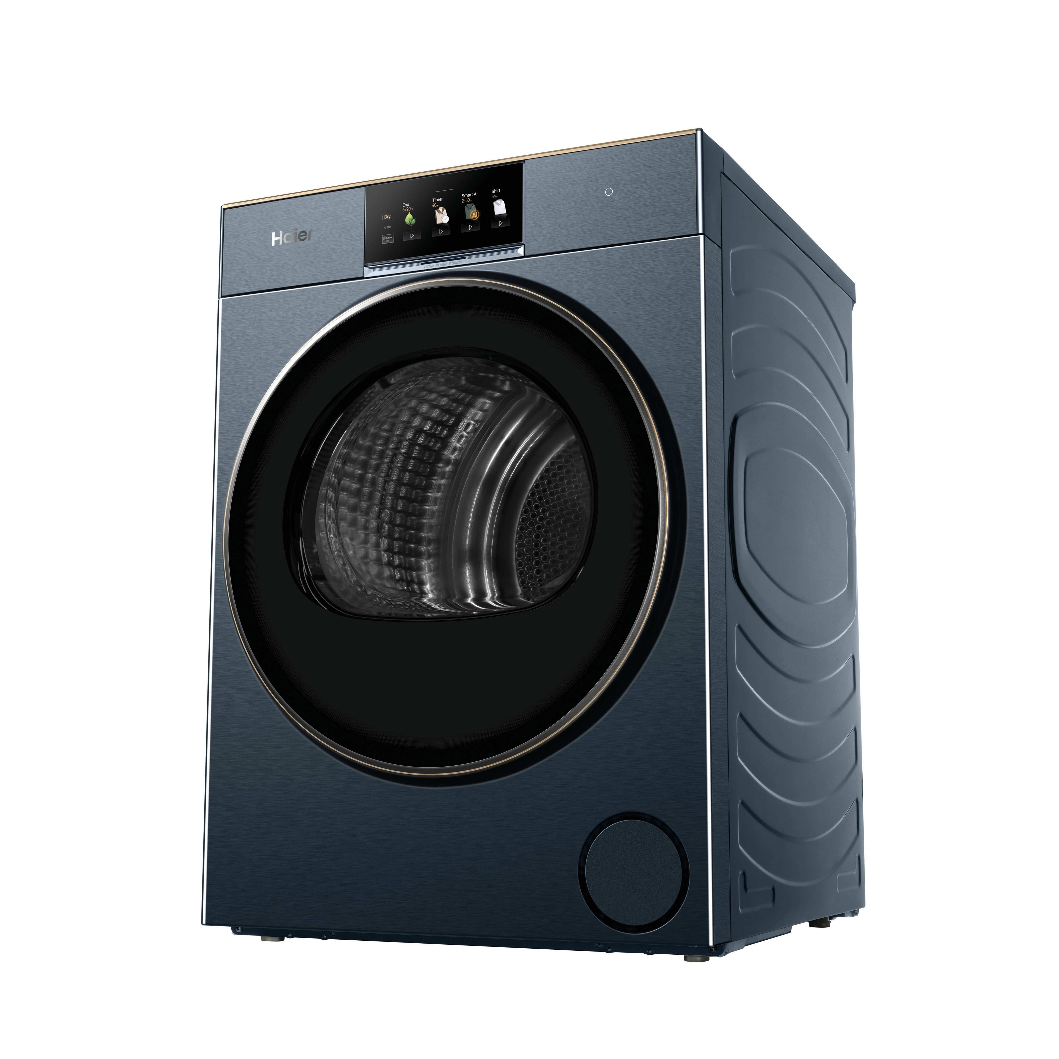 Haier HD90-BQL8GNU1, Fritstående, Front-læsning, Varmepumpe, Blå, Berøring, Ceylon Blue billede 3