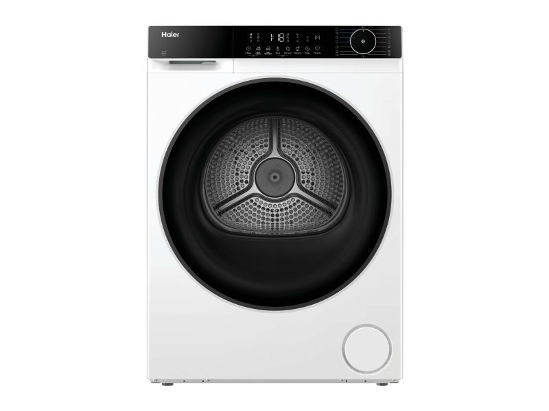Haier HD80-D357TU1, Fritstående, Front-læsning, Varmepumpe, Hvid, Dreje, Berøring, Venstre