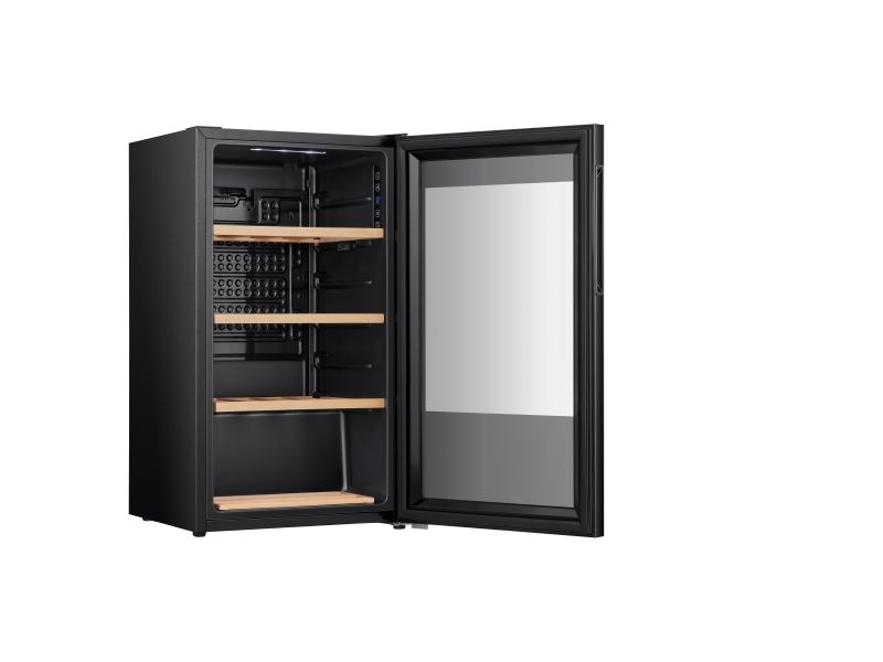 Hisense RW12D4NWG0, Vin køleboks, Fritstående, 30 flaske(r), G, Sort, Rustfrit stål, Sort billede 4