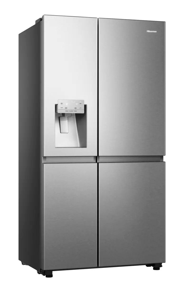 Hisense RS818N4TIC, Fritstående, Amerikansk dør, Grå, Rustfrit stål, Berøring, LED, På døren billede 3