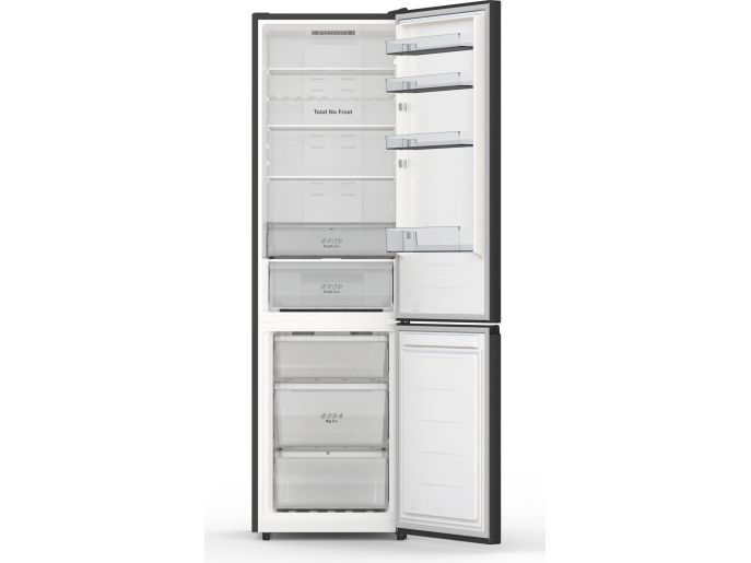 Hisense Fritstående køle /fryseskab med Multi Air Flow til jævn køling på alle hylder og Total NoFrost, der eliminerer behovet for afrimning. A energiklassen sikrer effektiv ydeevne og lavere dagligt energiforbrug., 336 L, SN-N, 7 kg/24t, A, Frisk zone, aflukke, Sort billede 3
