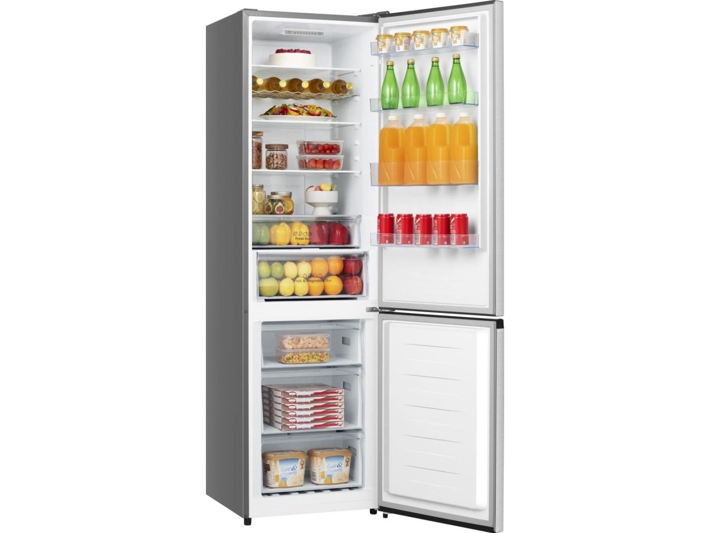 Hisense RB440N4ACC, 336 L, SN-T, 6 kg/24t, C, Frisk zone, aflukke, Grå, Rustfrit stål