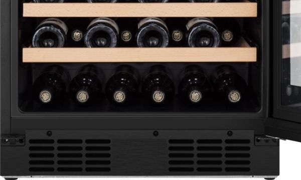 Hisense RW3N122GALF, Vin køleboks, Indbygget, 46 flaske(r), 60 W, F, Sort