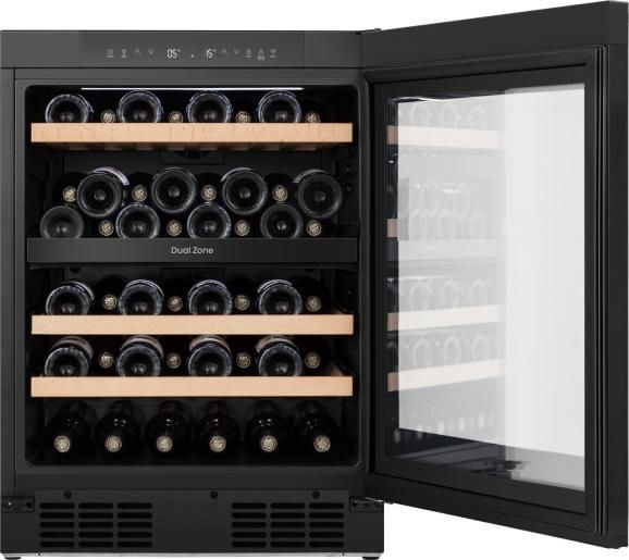 Hisense RW3N122GALF, Vin køleboks, Indbygget, 46 flaske(r), 60 W, F, Sort