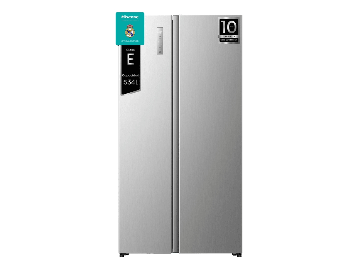 Hisense RS3P538NAIE, Fritstående, Grå, Rustfrit stål, 2 dør(e), Berøring, LED, På døren