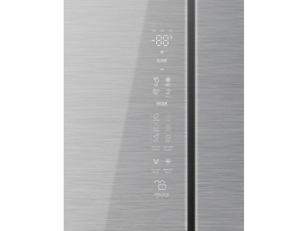 Hisense RQ5P605NSVE, Fritstående, Amerikansk dør, Rustfrit stål, 4 dør(e), LED, R600A