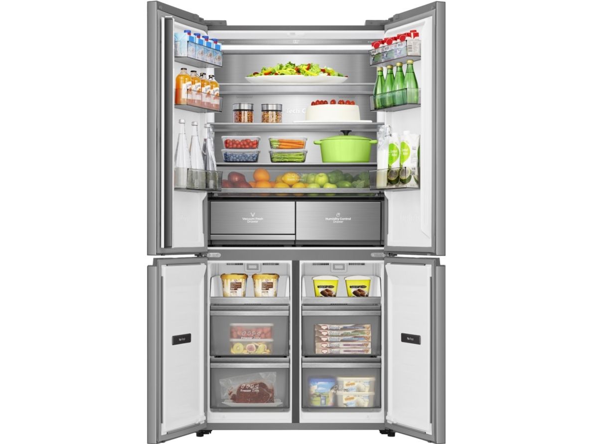 Hisense RQ5P605NSVE, Fritstående, Amerikansk dør, Rustfrit stål, 4 dør(e), LED, R600A