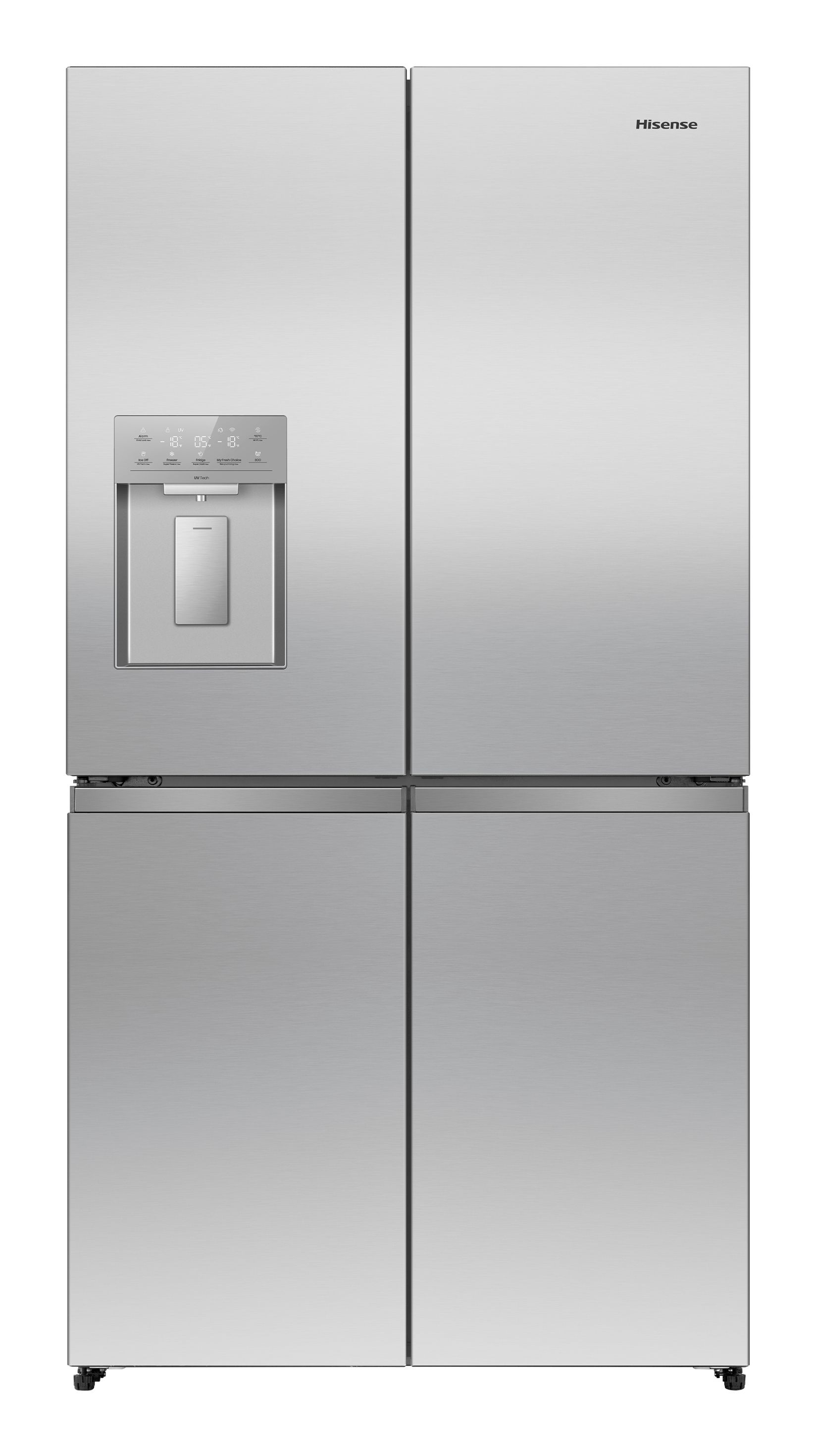 Hisense RQ5P640SYSD, 640 L, SN-T, 6 kg/24t, D, Frisk zone, aflukke, Sølv, Rustfrit stål billede 1