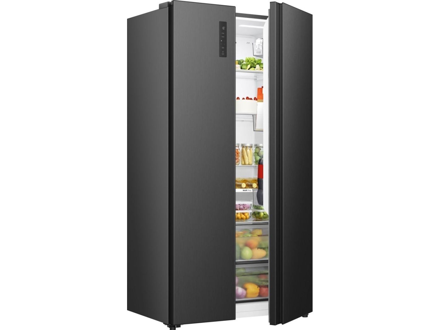 Hisense RS3P558NEFD, Fritstående, Amerikansk dør, Sort, 2 dør(e), Berøring, LED