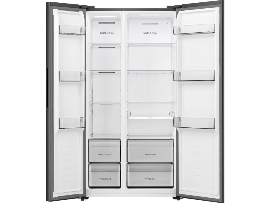 Hisense RS3P558NEFD, Fritstående, Amerikansk dør, Sort, 2 dør(e), Berøring, LED
