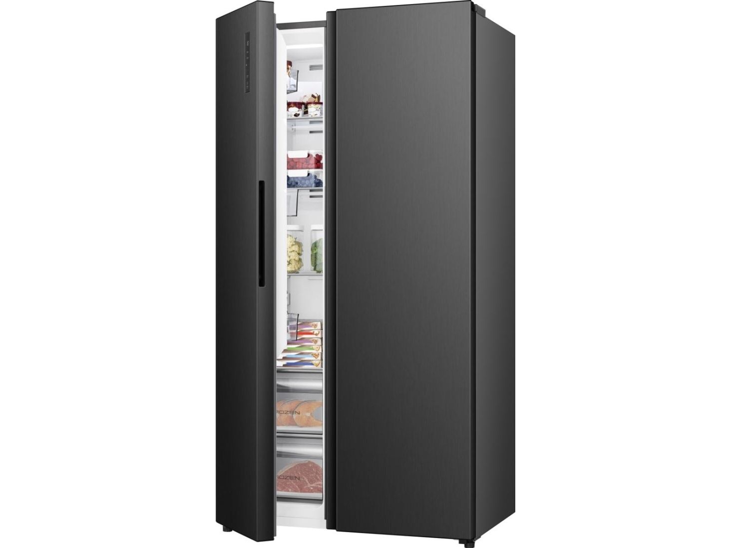Hisense RS3P558NEFD, Fritstående, Amerikansk dør, Sort, 2 dør(e), Berøring, LED