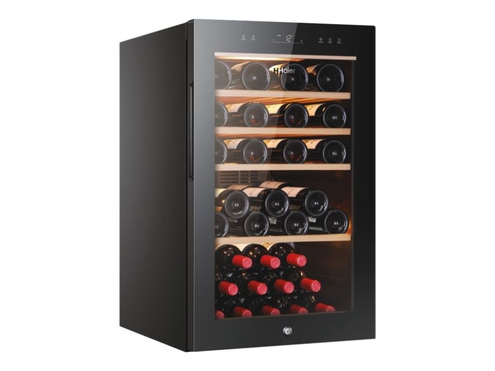 Haier HWS49GA - Vinkøler - bredde: 49.7 cm - dybde: 58 cm - højde: 82 cm - Klasse F - sort billede 3