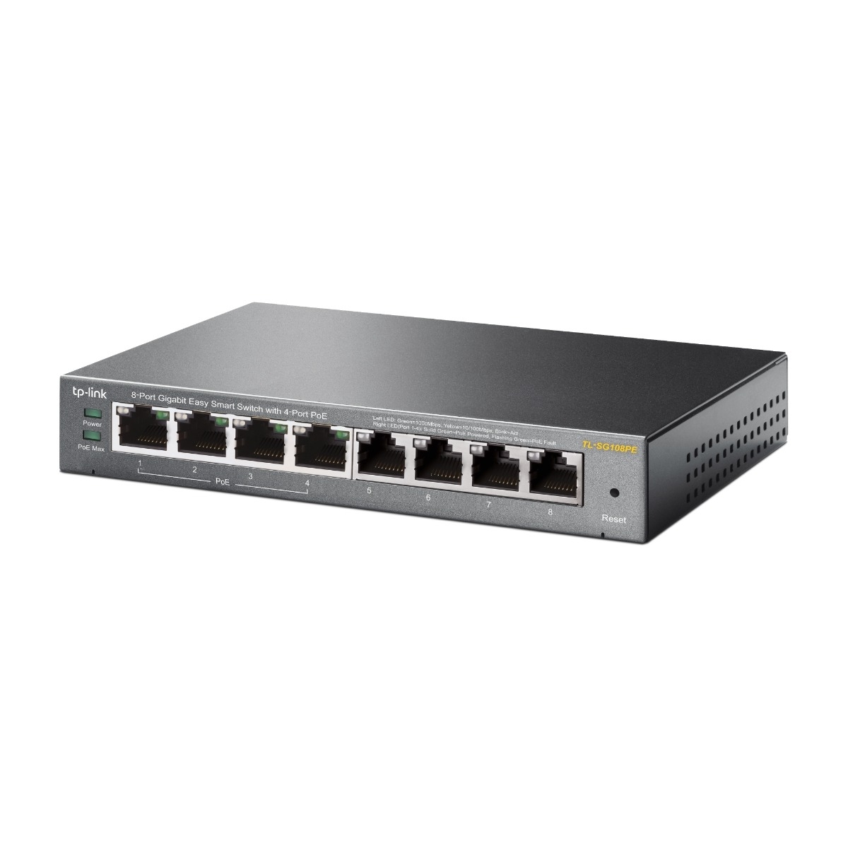 TP-Link TL-SG108PE 8-Port Gigabit Easy Smart Switch with 4-Port PoE billede 2