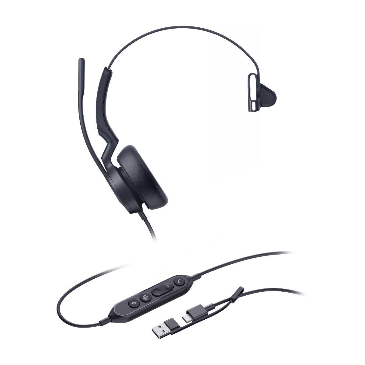 Yealink UH46 Mono Teams Kablet Headset, USB-C/A billede 1