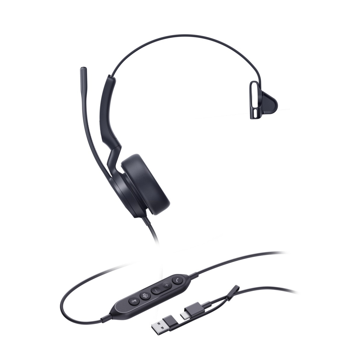 Yealink UH44 Mono Teams kablet headset, USB-A/C billede 1