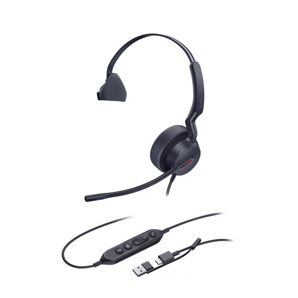 Yealink UH44 Mono Teams kablet headset, USB-A/C billede 3