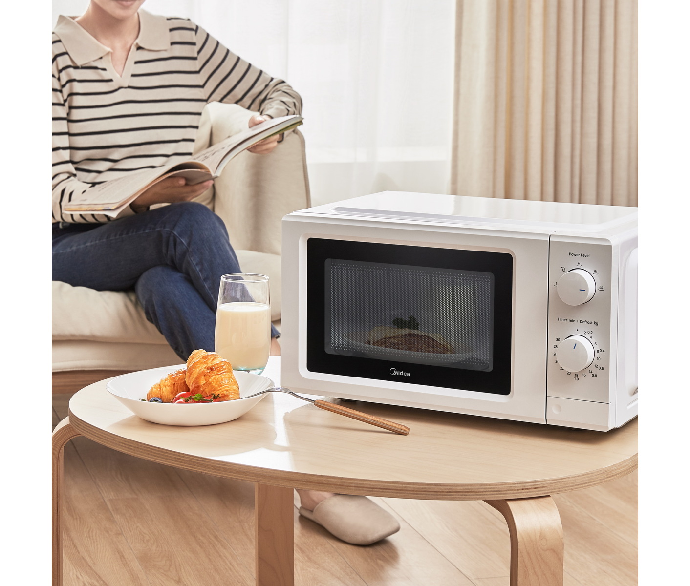 Midea Microovn 19 L Hvid Mikroovn billede 3