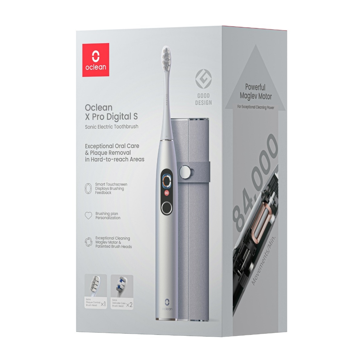 Oclean X Pro digital Set elektrisktandbørste, sølv billede 6