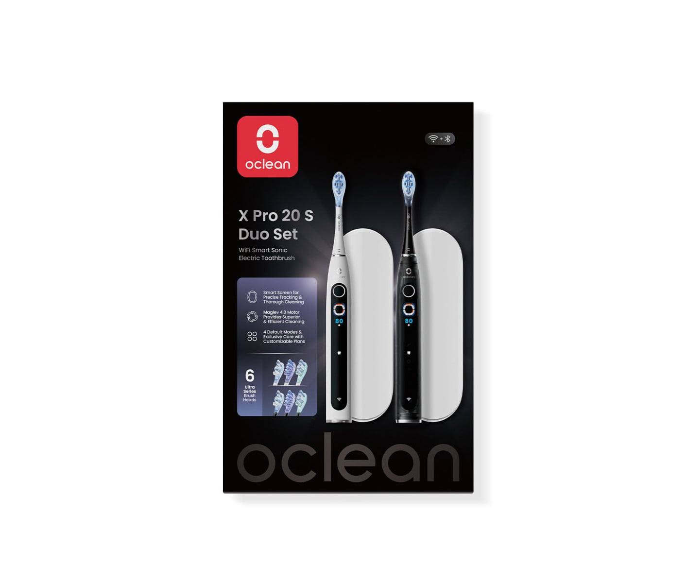 Oclean X Pro 20 Duo White+Blac K Eltandbørste billede 4