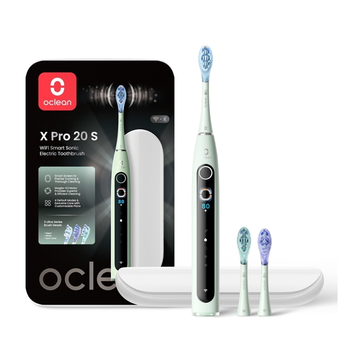 Oclean X Pro 20 S elektrisk tandbørste, grøn billede 2