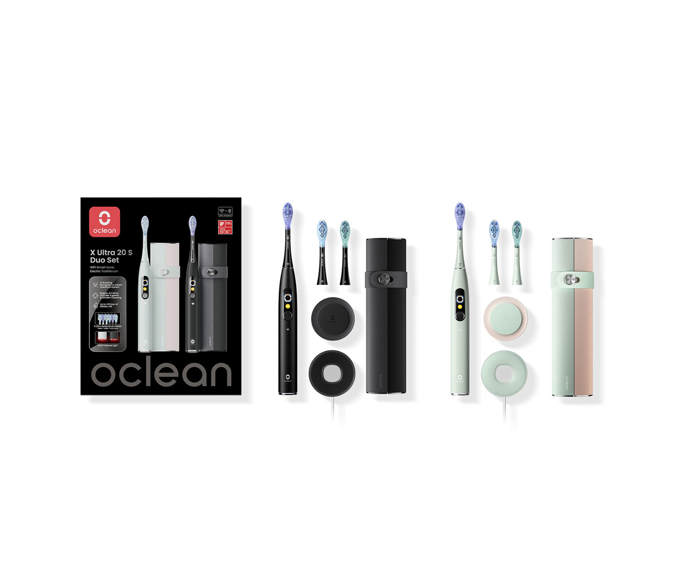 Oclean X Ultra 20 Duo Green+ Black Eltandbørste billede 1