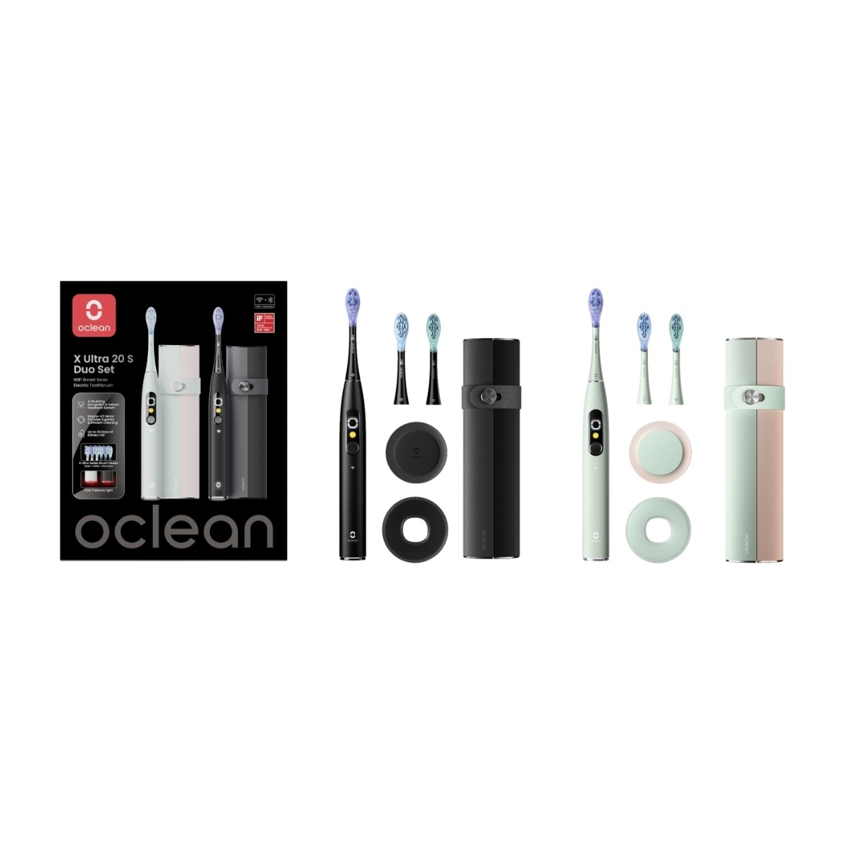 Oclean X Ultra 20 Duo Green+ Black Eltandbørste billede 2
