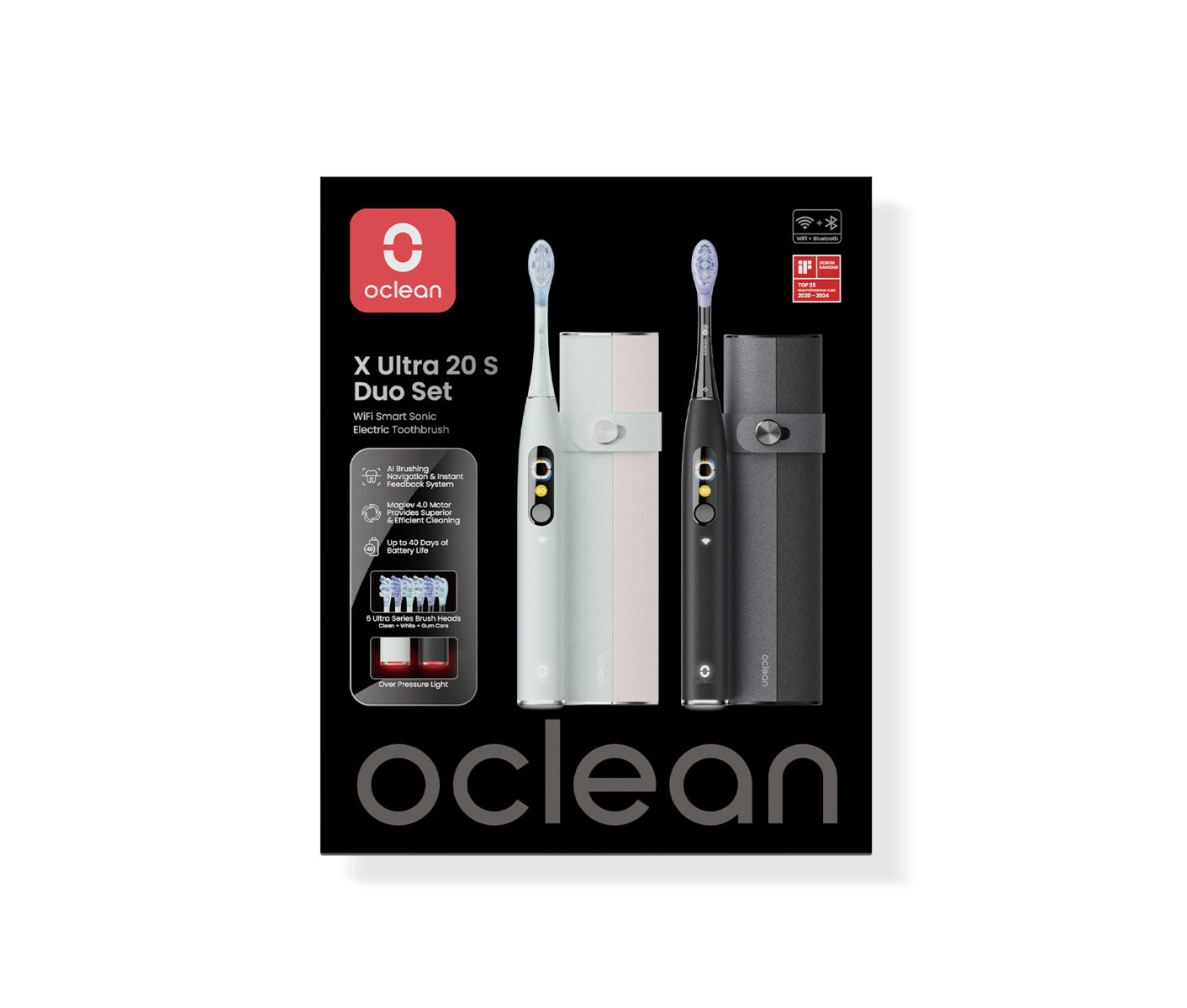 Oclean X Ultra 20 Duo Green+ Black Eltandbørste billede 3