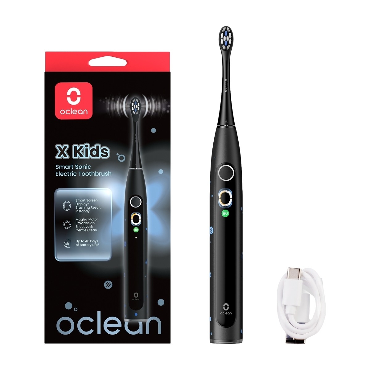Oclean X Kids elektrisk tandbørste, sort billede 1
