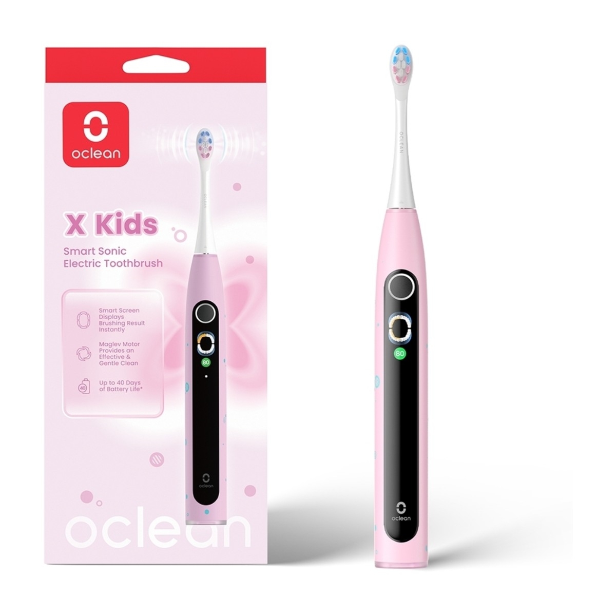 Oclean X Kids elektrisk tandbørste, pink billede 2