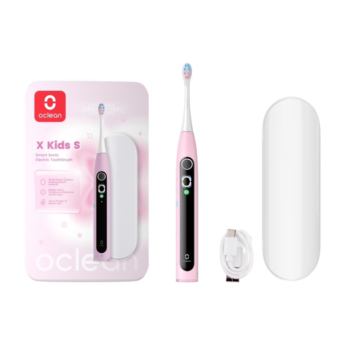 Oclean X Kids S elektrisk tandbørste, pink billede 1