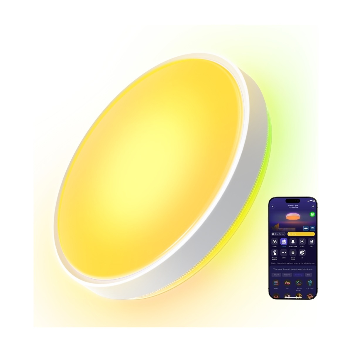 Govee Smart rund loftlampe, 38 cm billede 6