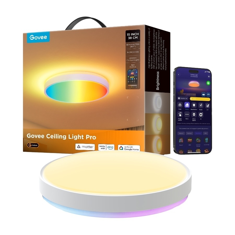 Govee Smart rund loftlampe, 38 cm billede 4