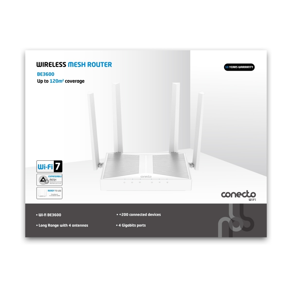 Conecto CR3600 BE3600 Wi-Fi 7-router billede 4
