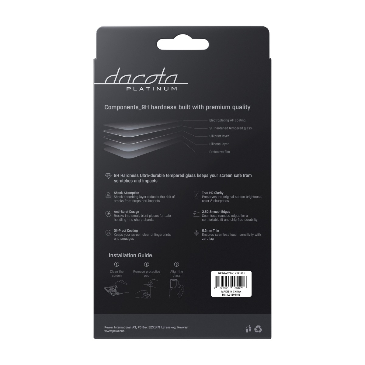 Dacota Platinum Samsung Galaxy A57 Tiger Glass skærmbeskytter, sort billede 3