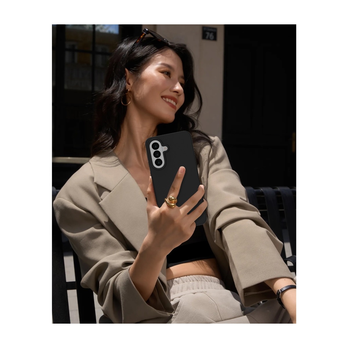 Ferrelli Samsung Galaxy A57 Liquid silikone cover, sort billede 4