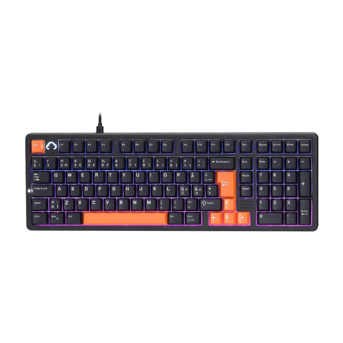 Cepter Titan Pro 96 % gaming-tastatur i aluminium, sort billede 4