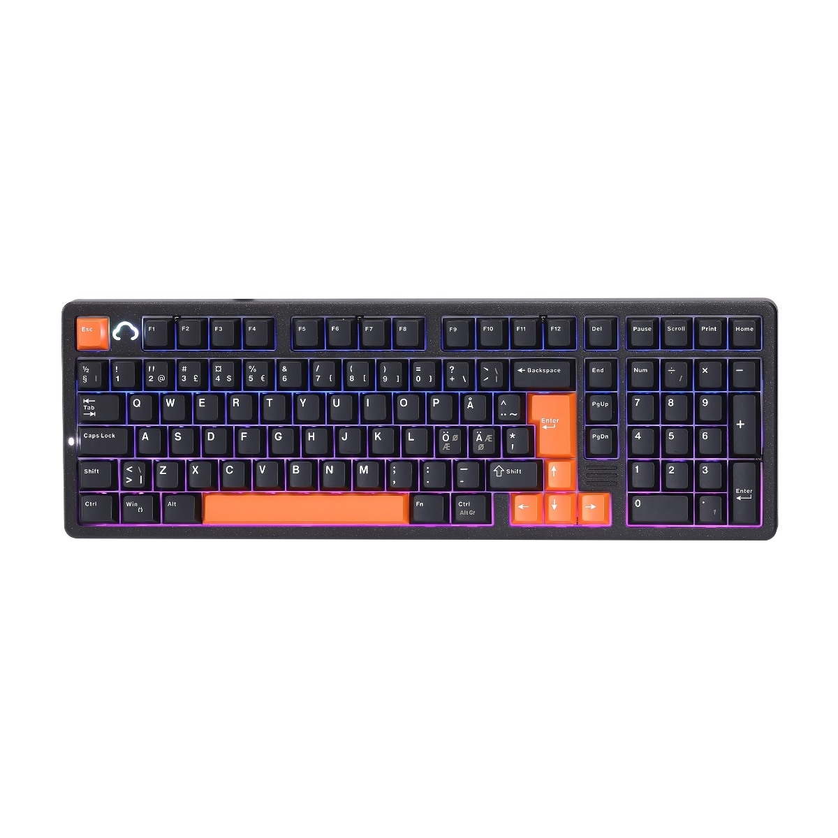 Cepter Titan Pro 96 % gaming-tastatur i aluminium, sort billede 3