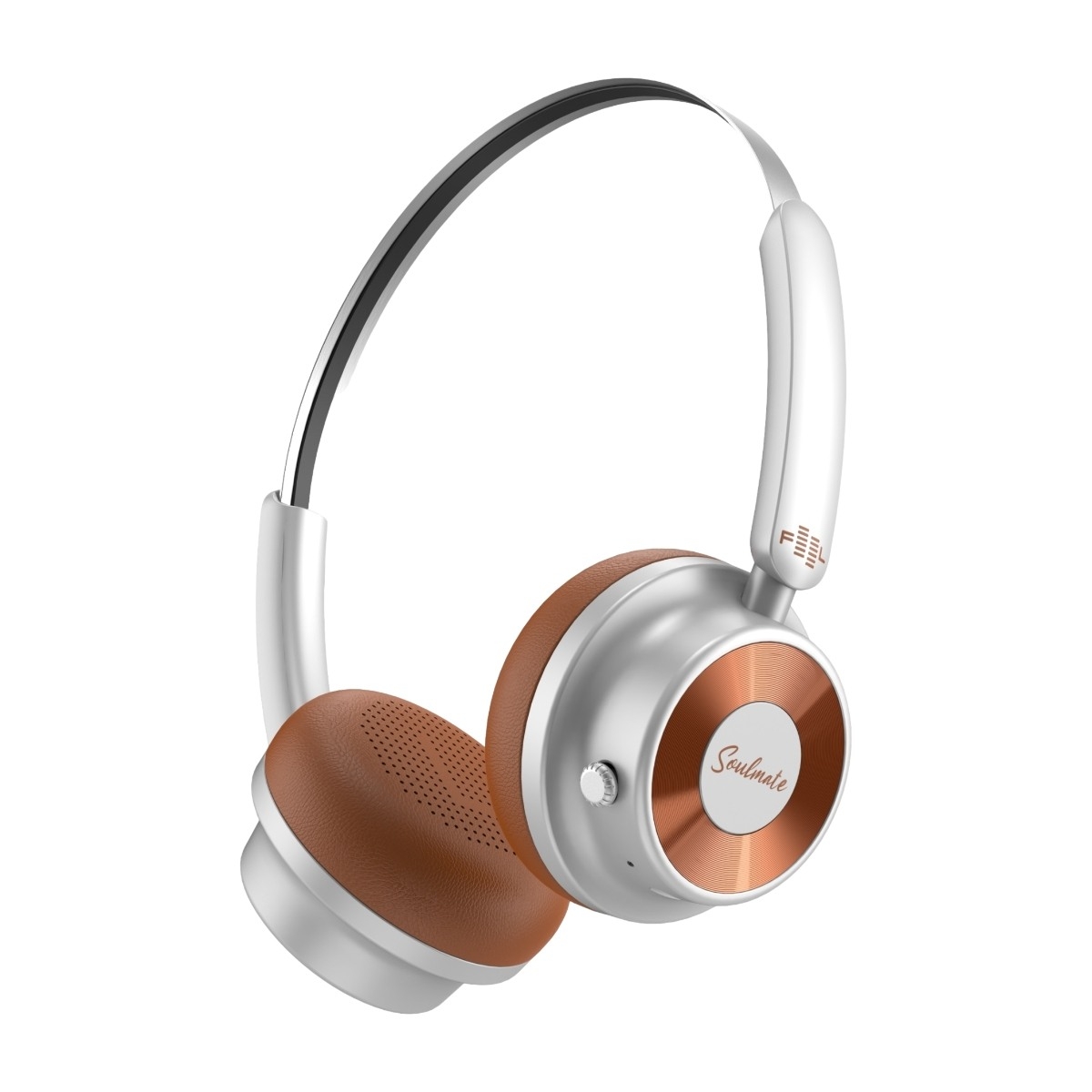 FEEL Soulmate trådløse on-ear hovedtelefoner, brun billede 1