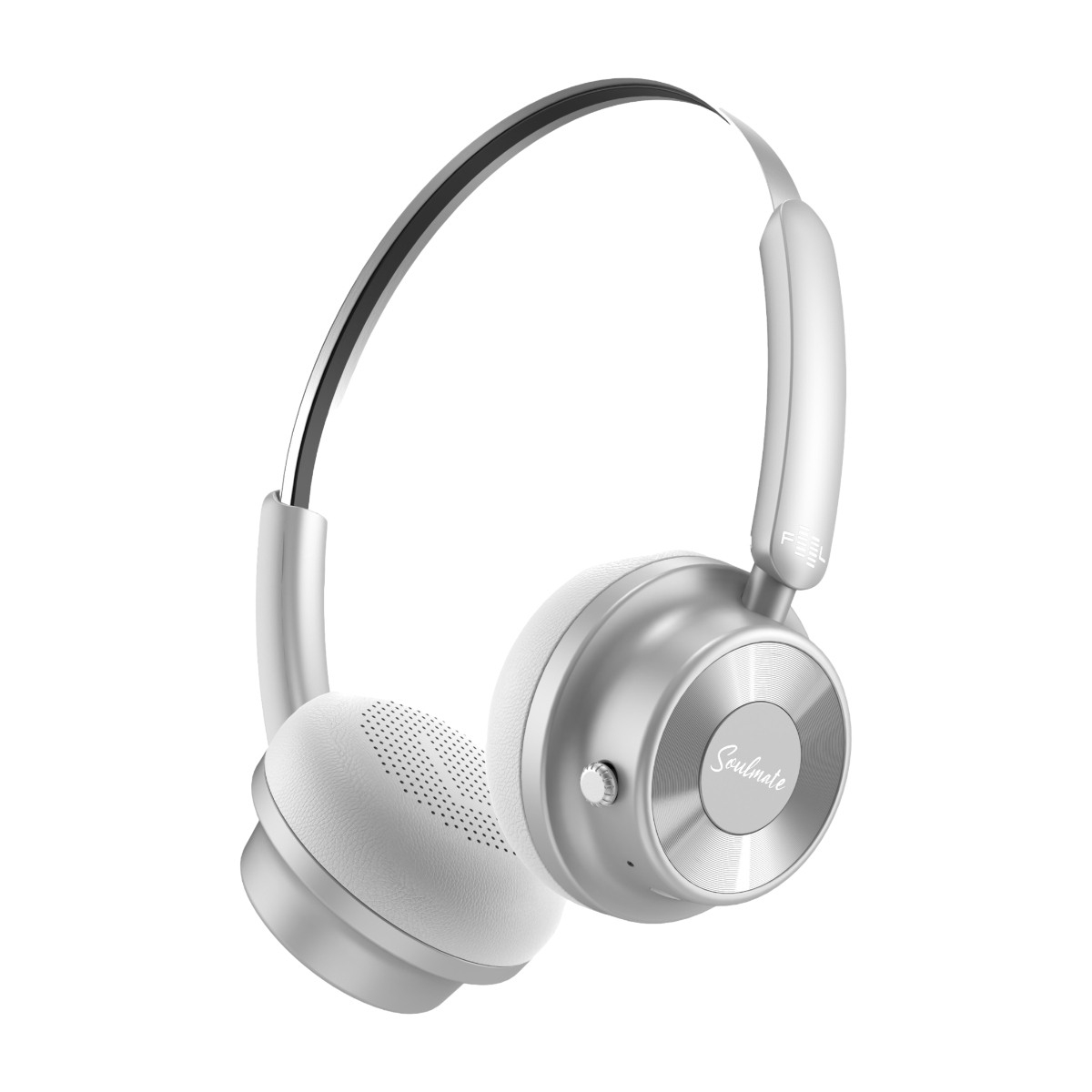 FEEL Soulmate trådløse on-ear hovedtelefoner, sølv billede 1