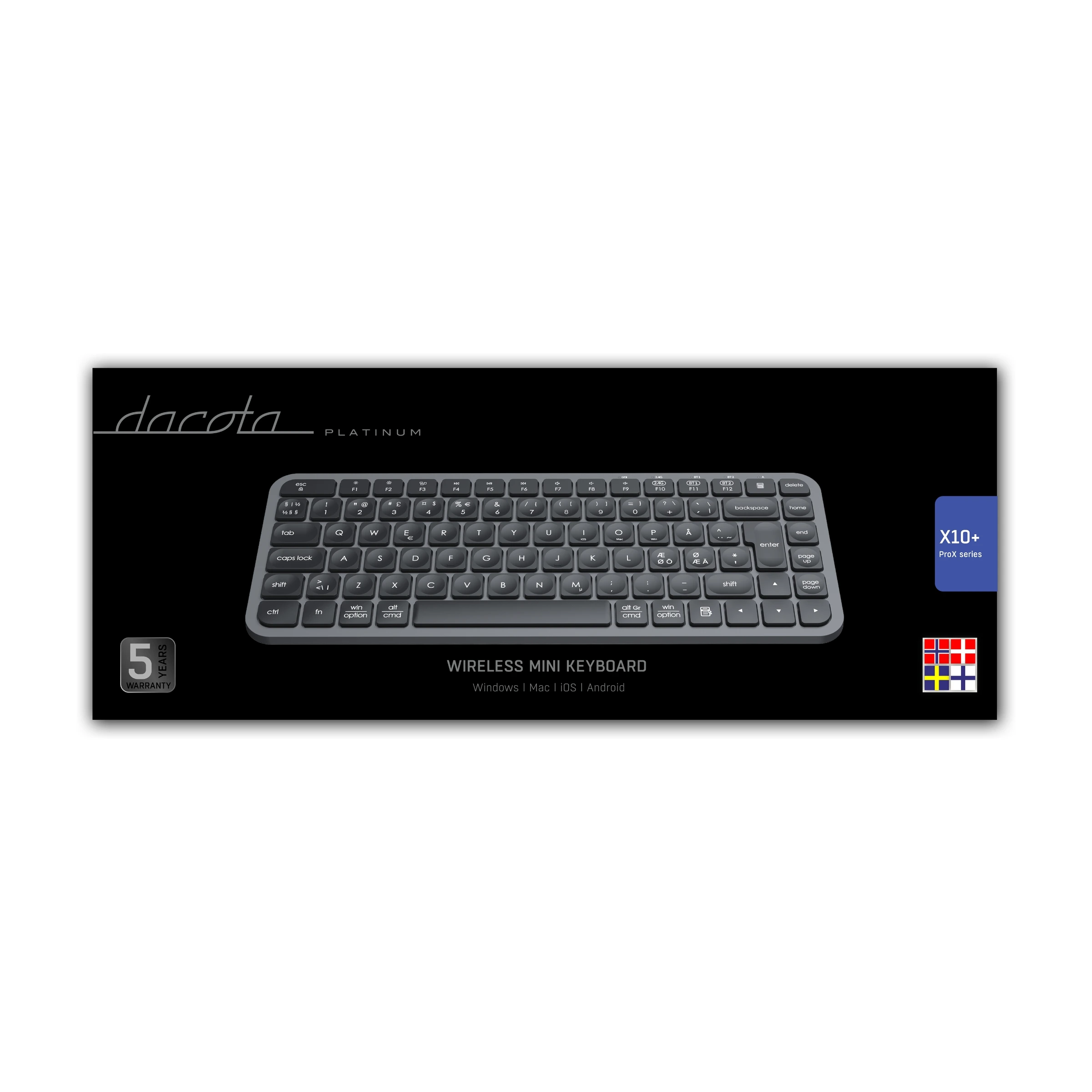 Dacota Platinum ProX Series X10+ Mini trådløst tastatur billede 2