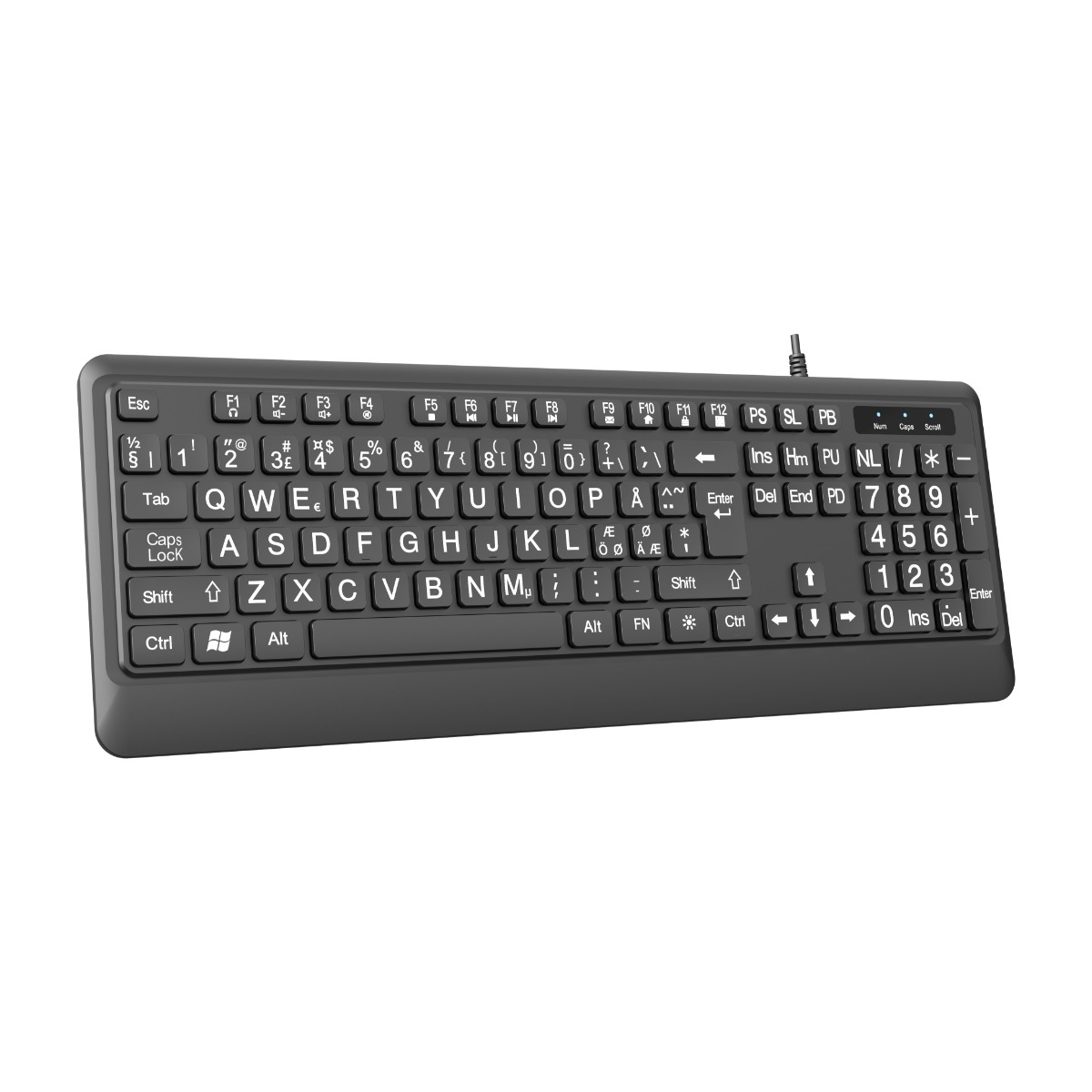 Eletra Big baggrundsbelyst tastatur med ledning billede 2