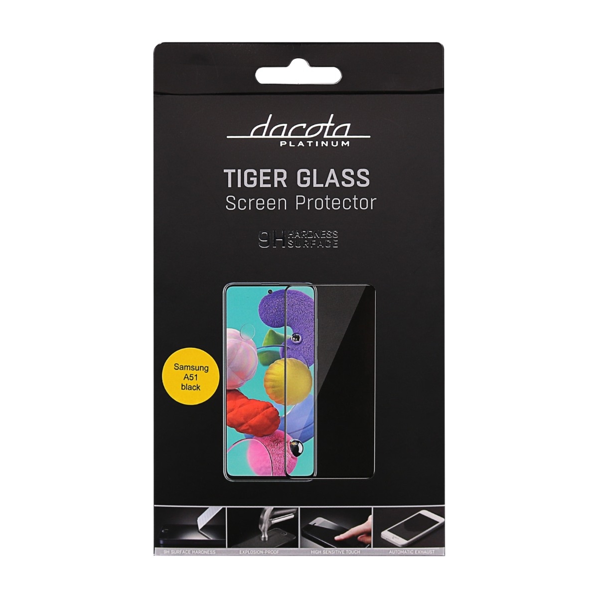 Dacota Platinum Samsung Galaxy A51 Tiger Glass skærmbeskytter, sort billede 2