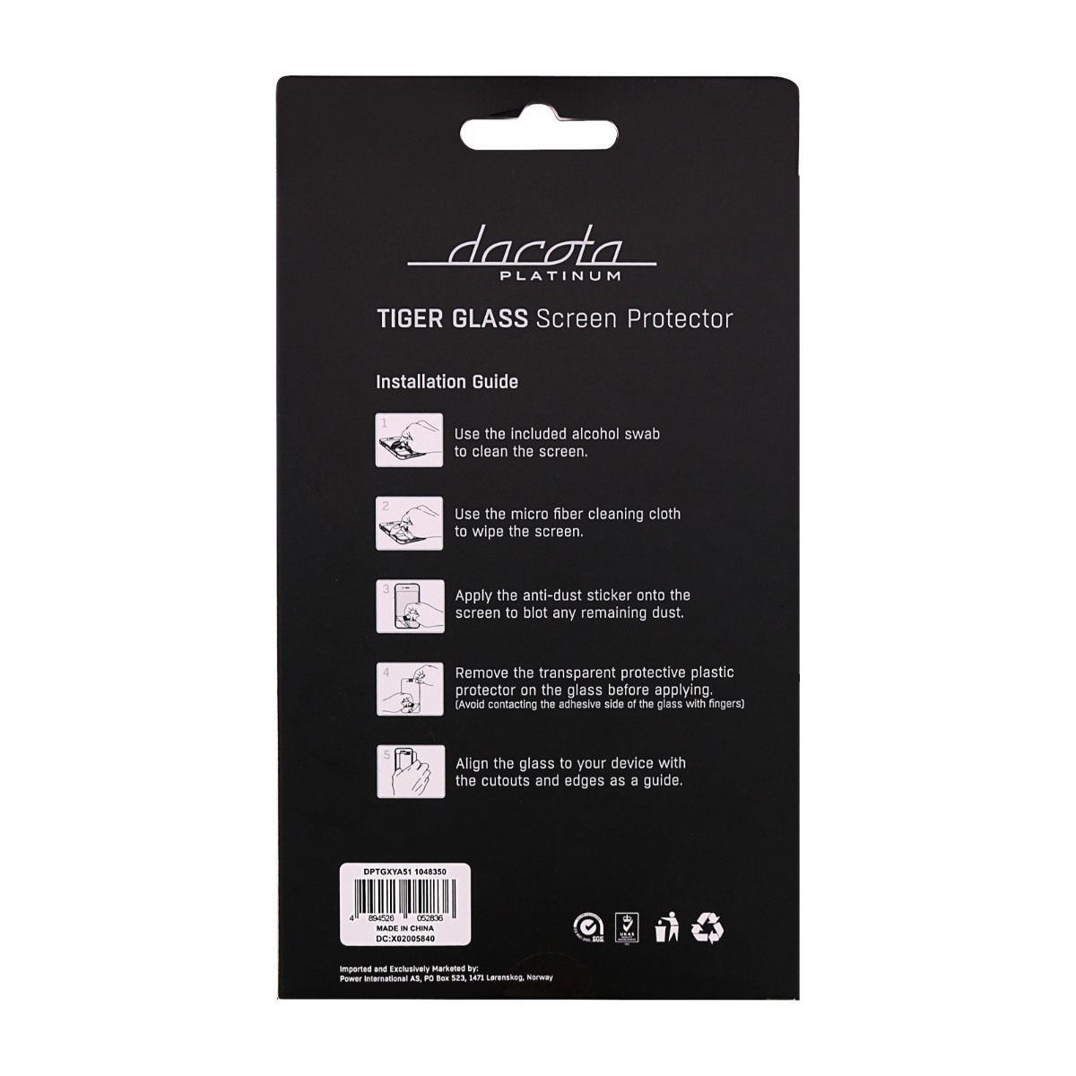 Dacota Platinum Samsung Galaxy A51 Tiger Glass skærmbeskytter, sort billede 4