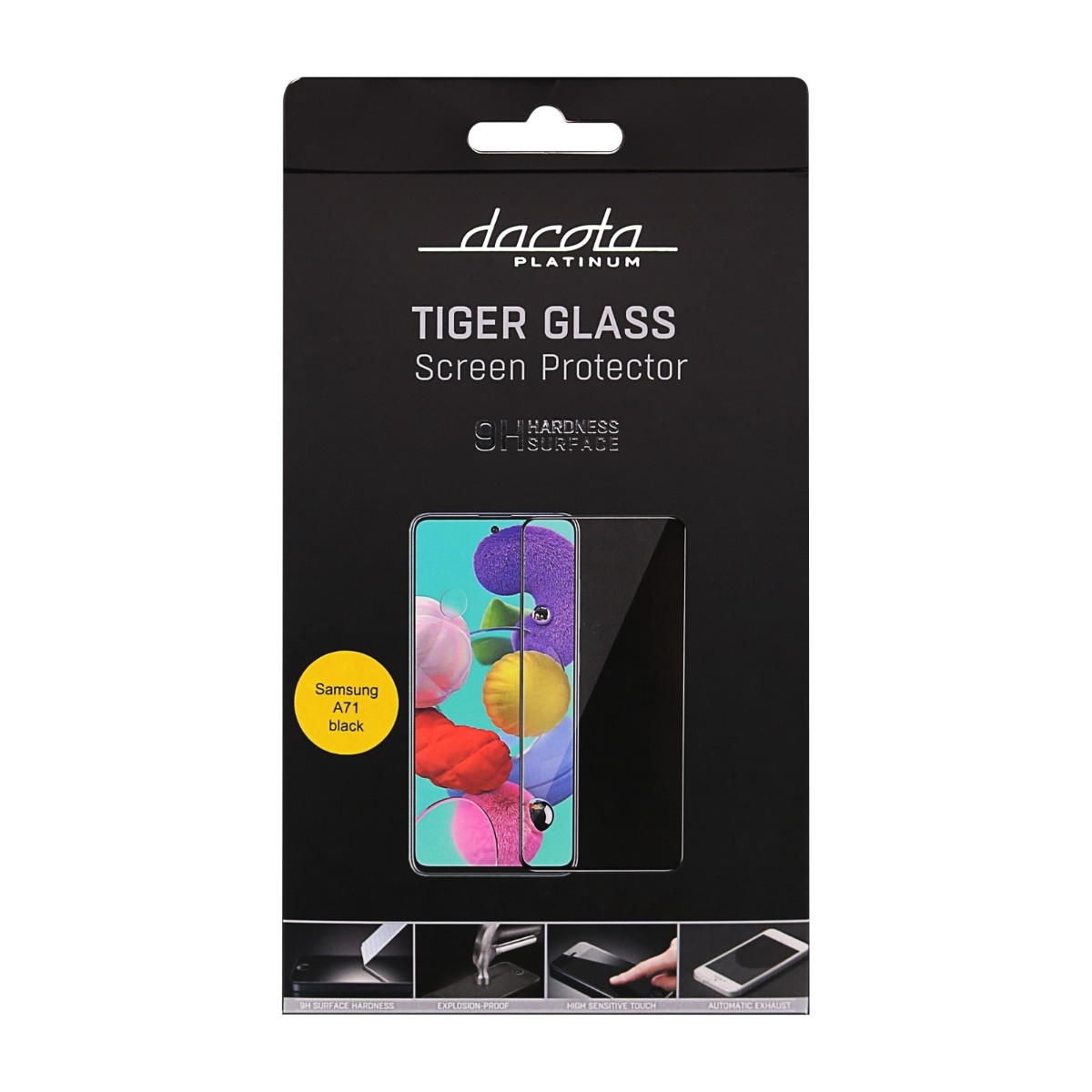 Dacota Platinum Samsung Galaxy A71 Tiger Glass skærmbeskytter, sort billede 3