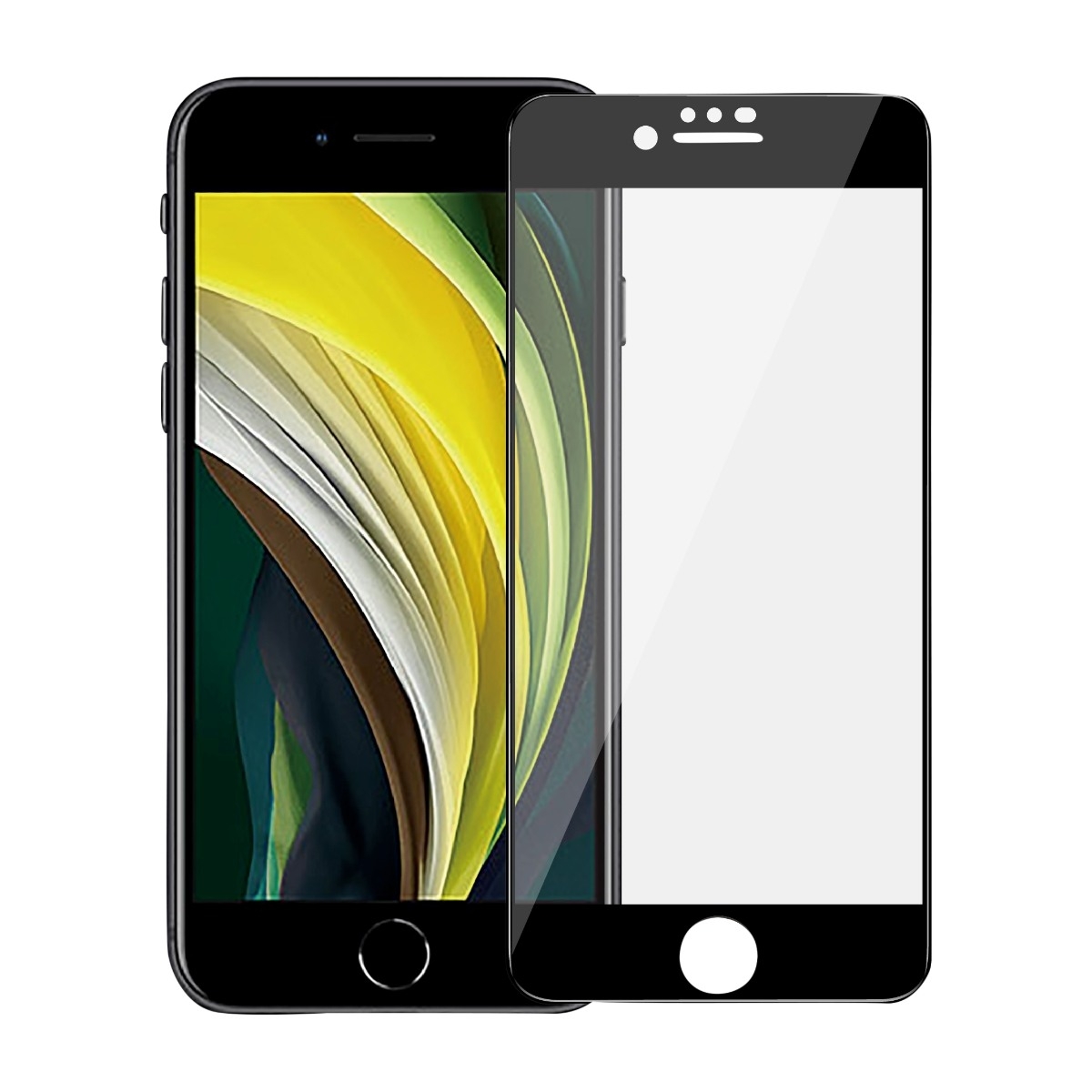 Dacota Platinum iPhone SE (2022)/SE (2020)/8/7/6 Tiger Glass skærmbeskytter, sort billede 1